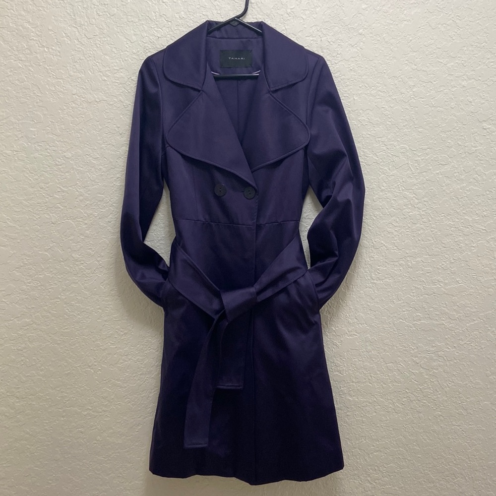 Purple Tahari Trench Coat size Small
